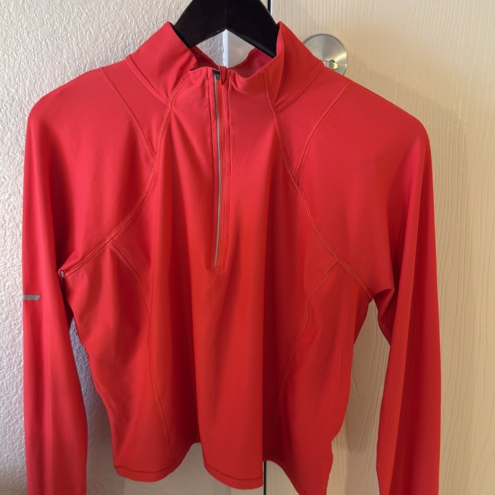 DSG  Large Women's Reddish / orange  Long Sleeve Top, quarter zip.